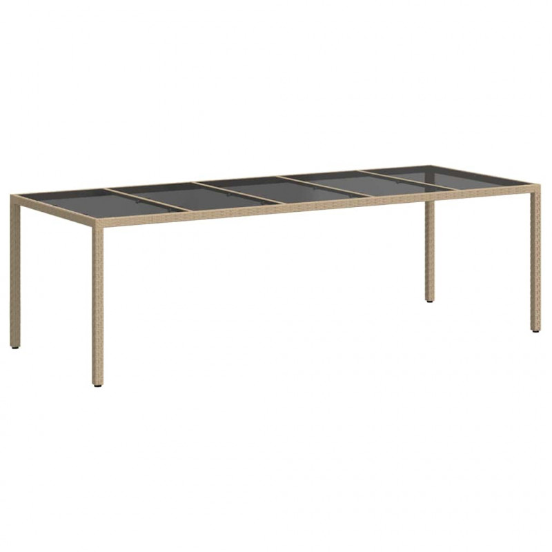 Stół Ogrodowy Beżowy 250 x 100 x 75 cm polirattan