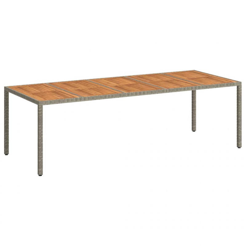 Stół Ogrodowy Szary 250 x 100 x 75 cm polirattan