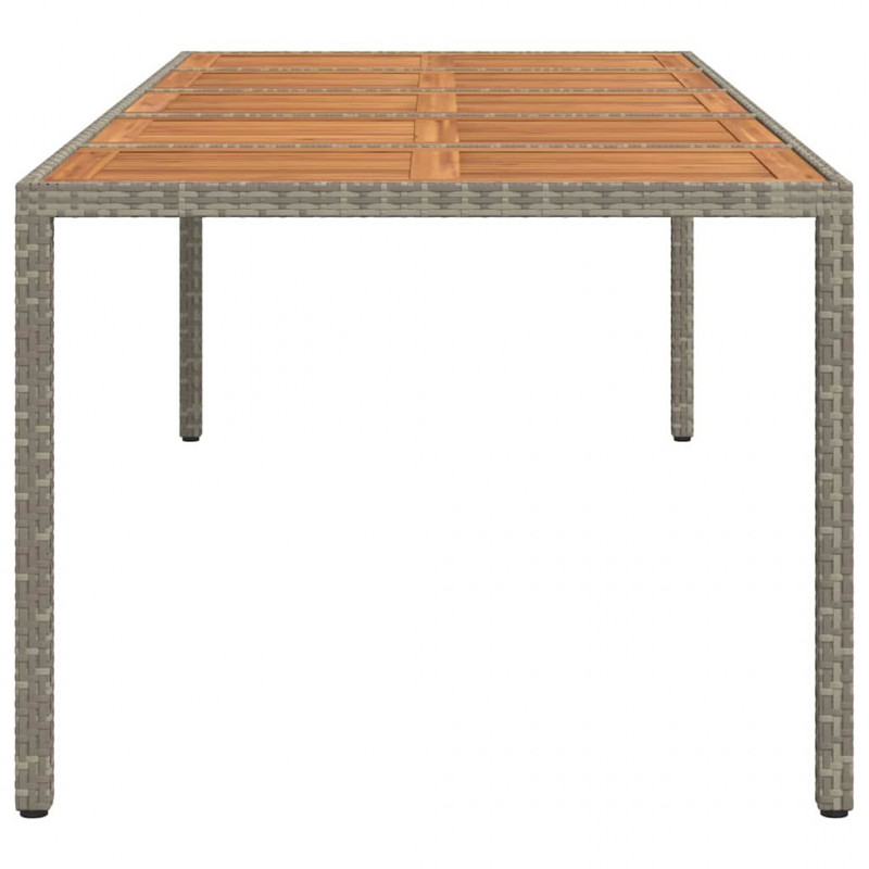 Stół Ogrodowy Szary 250 x 100 x 75 cm polirattan