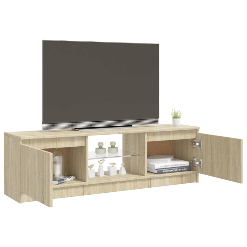 Szafka pod TV z oświetleniem LED, dąb sonoma, 120x30x35,5 cm