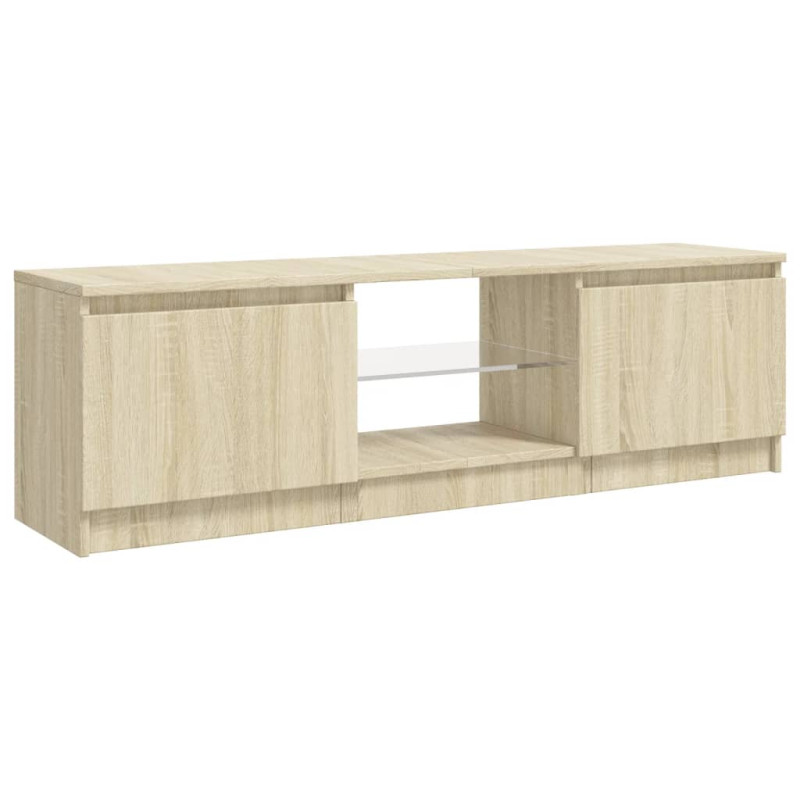 Szafka pod TV z oświetleniem LED, dąb sonoma, 120x30x35,5 cm