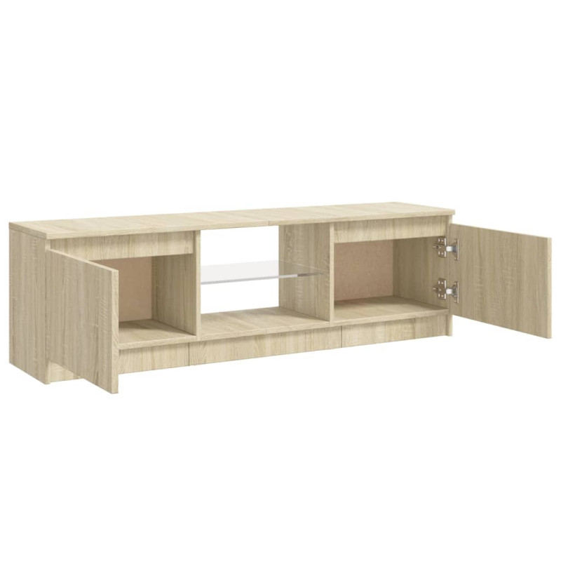 Szafka pod TV z oświetleniem LED, dąb sonoma, 120x30x35,5 cm