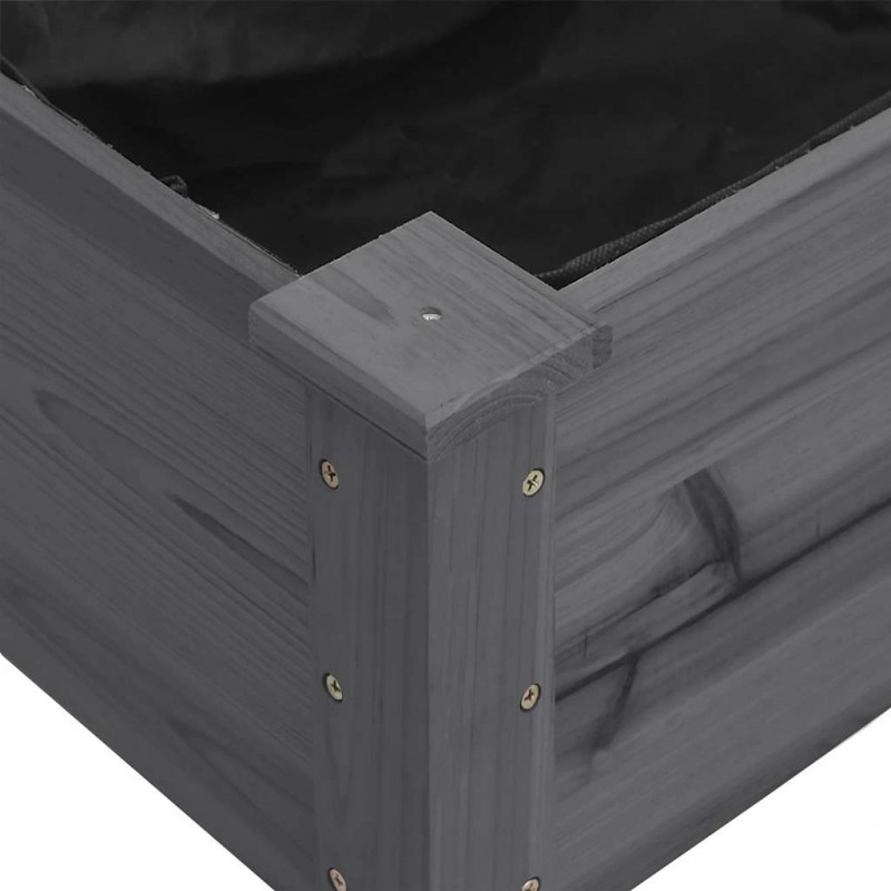 Kwietnik z wyściółką, szary, 118x59x76 cm, drewno jodłowe