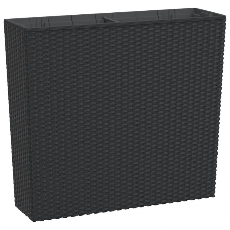 Donica z pojemnikiem wewnętrznym, antracyt, 12/44 L, rattan PP