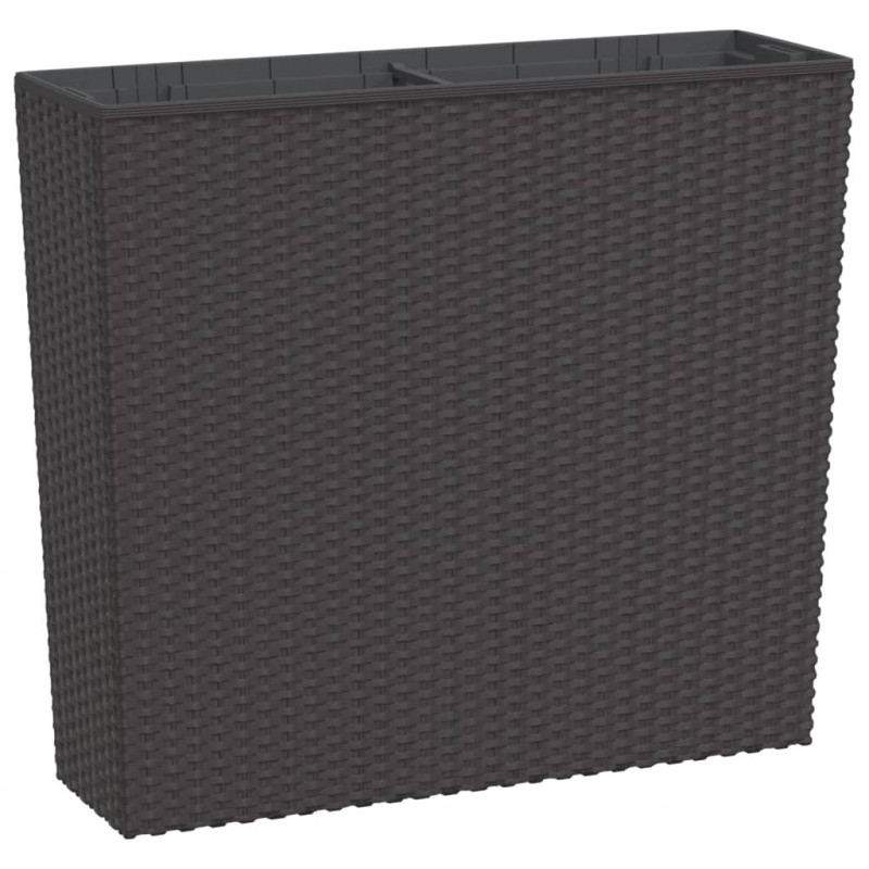 Donica z pojemnikiem wewnętrznym, brązowa, 12/44 L, rattan PP