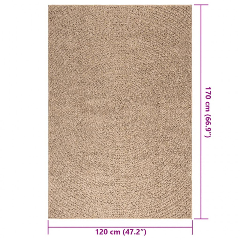 Dywan ZIZUR, 120x170 cm, stylizowany na jutowy