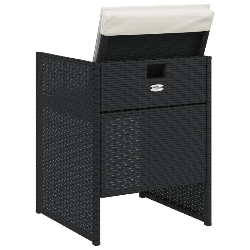 5-cz. zestaw mebli ogrodowych z poduszkami, czarny, polirattan