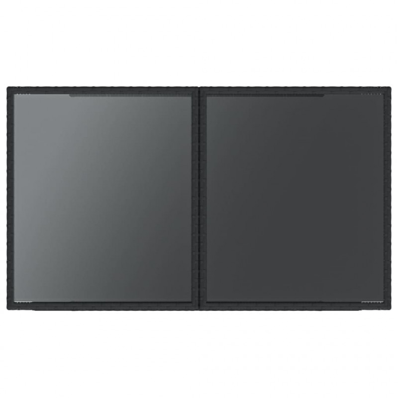 3-cz. zestaw mebli bistro z poduszkami, czarny, polirattan