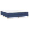 Rama łóżka bez materaca, niebieska, 160x200 cm, obita tkaniną