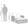 Sofa ogrodowa z poduszkami, 2-os., czarna, rattan PE i akacja