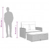 Sofa ogrodowa z poduszkami, 2-os., szara, rattan PE i akacja