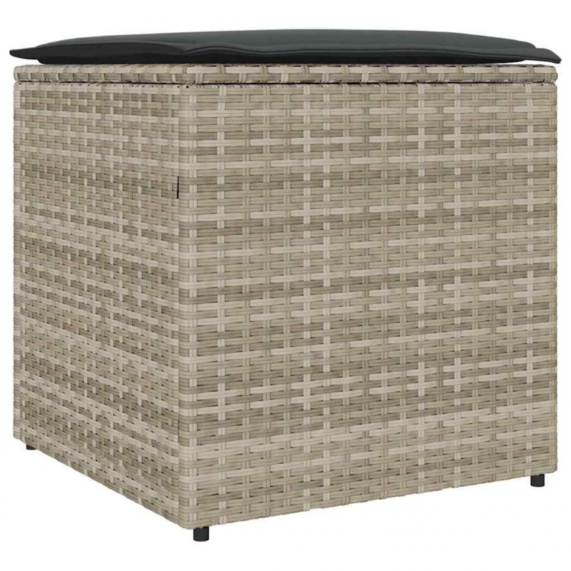 Pudełko na poduszki Jasnoszary 50 x 50 x 50 cm polirattan