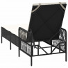 Leżak Czarny i kremowo-biały 55 x 200 x 92 cm polirattan