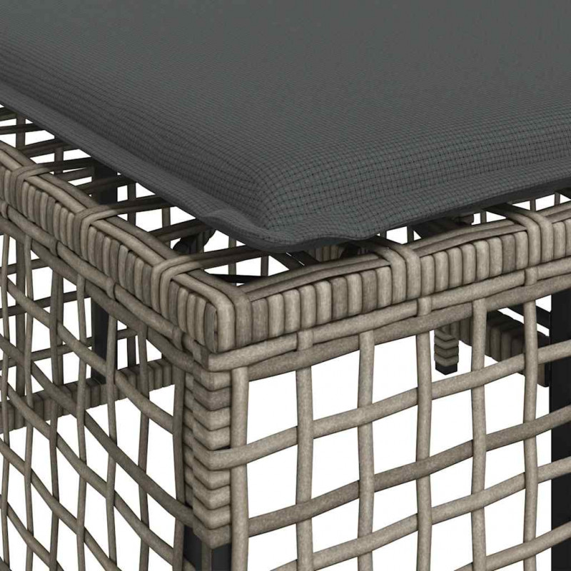 3-cz. narożna sofa ogrodowa z poduszkami, szara, polirattan