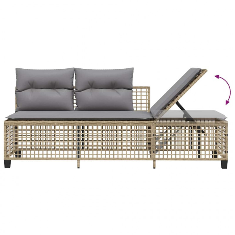3-cz. narożna sofa ogrodowa z poduszkami, mieszany beż