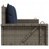 Ławka huśtawka z poduszkami Szara 119x56x48 cm Polirattan