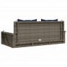 Ławka huśtawka z poduszkami Szara 119x56x48 cm Polirattan