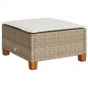 Stołek ogrodowy z poduszką, beżowy, 63,5x56x32 cm, rattan PE
