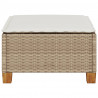 Stołek ogrodowy z poduszką, beżowy, 63,5x56x32 cm, rattan PE