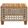 Stolik ogrodowy, beż, 55x55x36 cm, rattan PE i drewno akacjowe