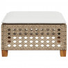 Stołek ogrodowy z poduszką, beżowy, 63,5x56x32 cm, rattan PE