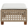 Stołek ogrodowy z poduszką, beżowy, 63,5x56x32 cm, rattan PE