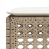 Stołek ogrodowy z poduszką, beżowy, 63,5x56x32 cm, rattan PE