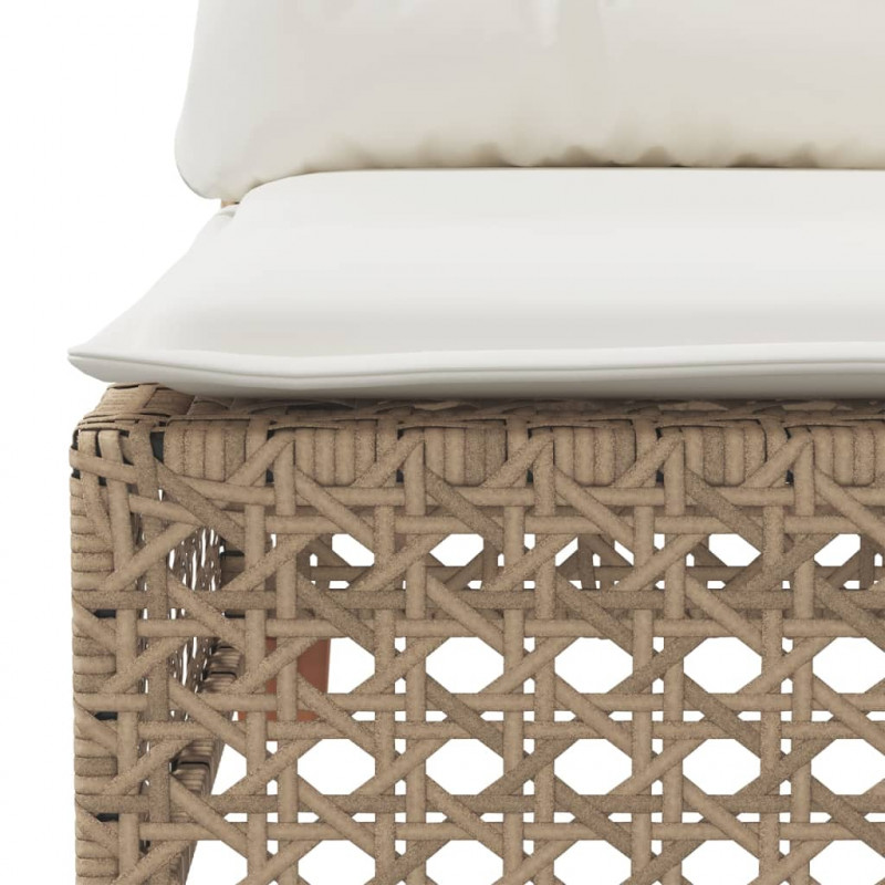 Sofa ogrodowa z poduszkami, 3-osobowa, beż, polirattan