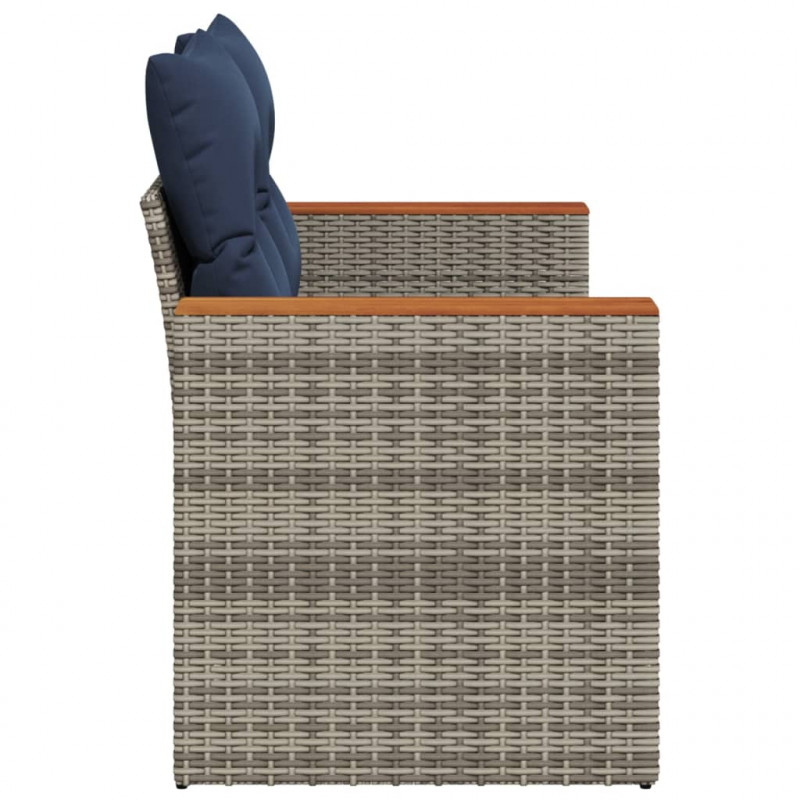 Sofa ogrodowa z poduszkami 2-osobowa Szary polirattan