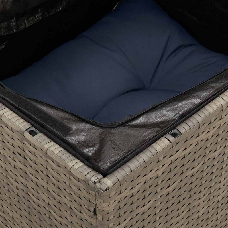 Sofa ogrodowa z poduszkami, 2-osobowa, szara, polirattan