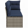 3-osobowa sofa ogrodowa z poduszkami, szara, polirattan