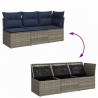 3-osobowa sofa ogrodowa z poduszkami, szara, polirattan