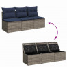 3-osobowa sofa ogrodowa z poduszkami, szara, polirattan