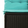 Sofa ogrodowa z poduszkami, 2-osobowa, czarna, polirattan
