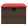 Taboret ogrodowy z poduszką Brązowy 55x55x37 cm Polirattan