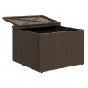 Taboret ogrodowy z poduszką Brązowy 55x55x37 cm Polirattan
