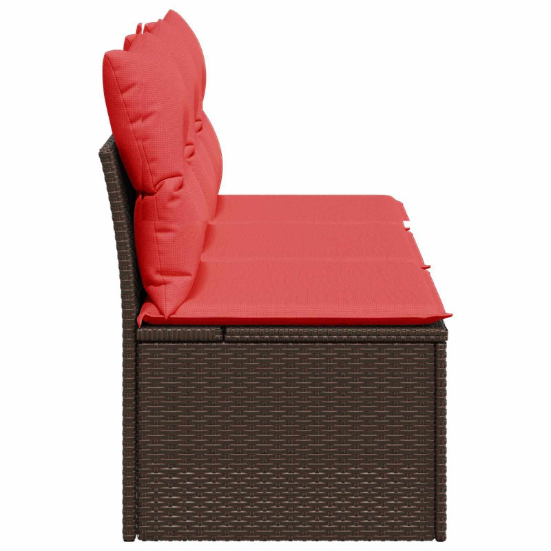 Sofa ogrodowa z poduszkami 3-osobowa Brązowy polirattan