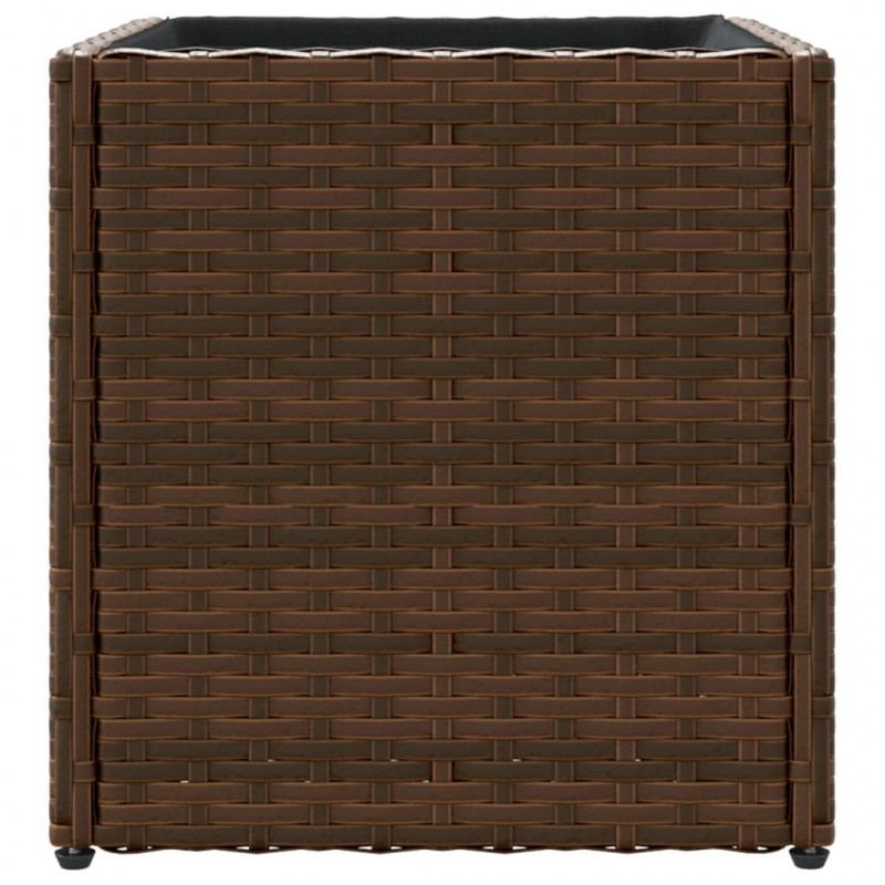 Donica ogrodowa, brązowa, 36x30x32 cm, rattan PE