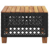 Stolik ogrodowy, czarny, 55x55x36 cm, polirattan i akacja
