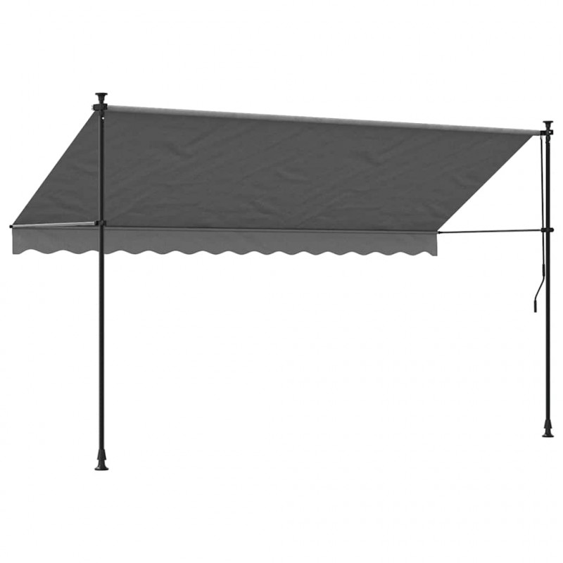Markiza zwijana, antracytowa, 350x150 cm, tkanina i stal