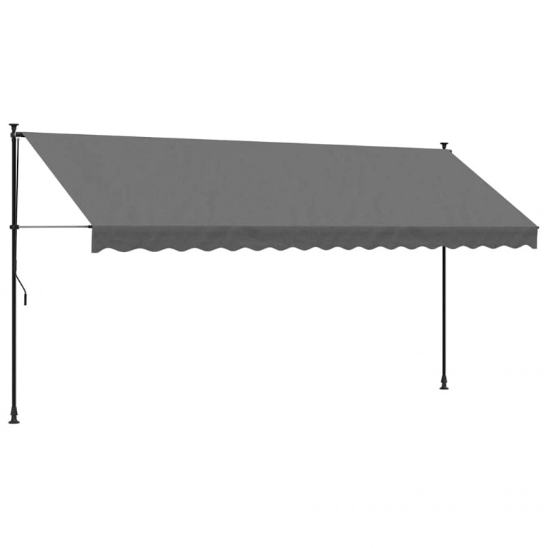Markiza zwijana, antracytowa, 400x150 cm, tkanina i stal