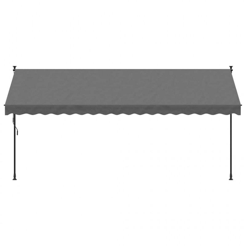 Markiza zwijana, antracytowa, 400x150 cm, tkanina i stal