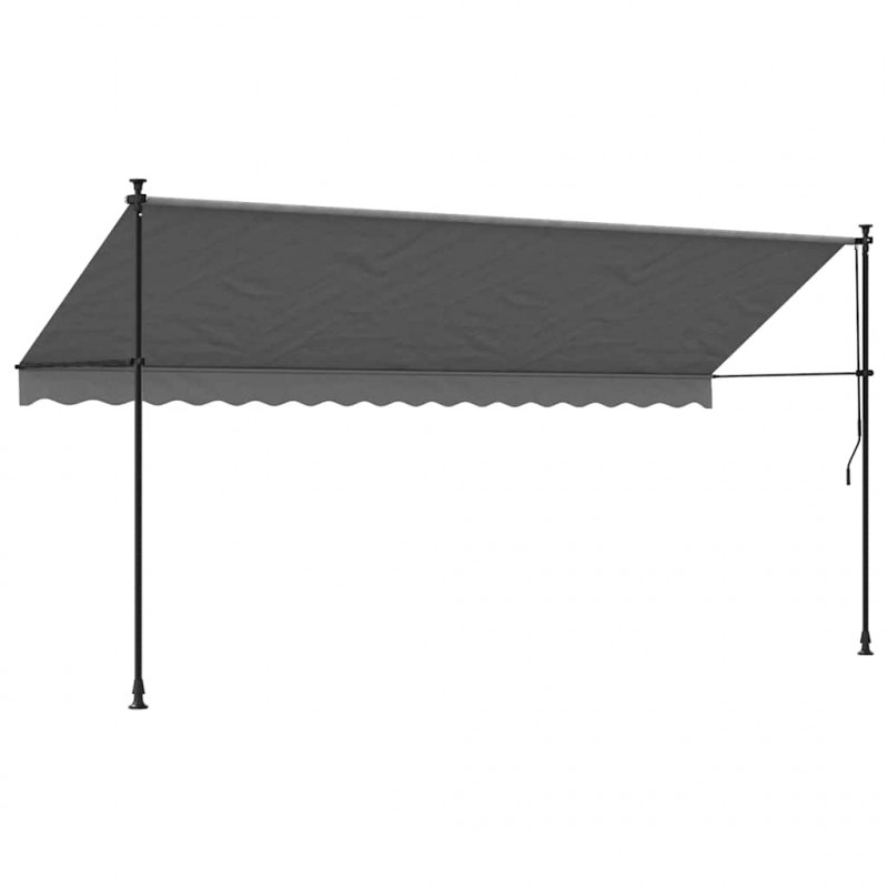 Markiza zwijana, antracytowa, 400x150 cm, tkanina i stal