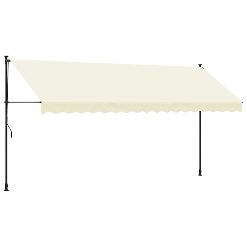 Markiza zwijana, kremowa, 400x150 cm, tkanina i stal