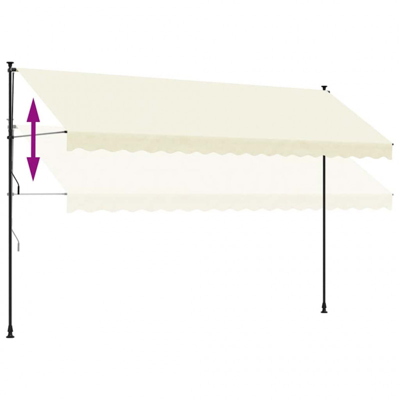 Markiza zwijana, kremowa, 400x150 cm, tkanina i stal