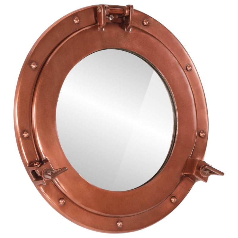  Lustro wiszące w kształcie bulaja, Ø38 cm, aluminium i szkło