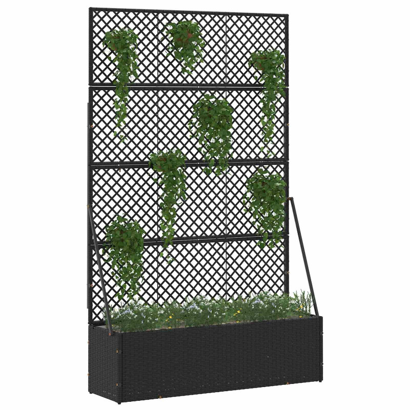 Osłona do treli ogrodowej Czarny 105 x 30 x 170 cm Metal