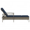 Leżak z poduszką Szary 63x200x81 cm Polirattan (tylko USA)