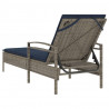Leżak z poduszką Szary 63x200x81 cm Polirattan (tylko USA)