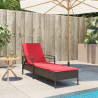 Leżak z poduszką Brązowy 63x200x81 cm Polirattan (tylko USA)